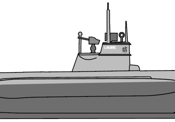 Корабль NMF Laubie S610 [ex DKM U-766 Type VIIC Submarine] - чертежи, габариты, рисунки